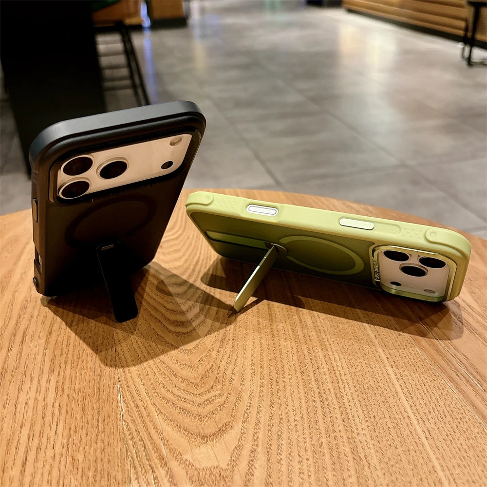 【Magsafe対応】 半透明 マットカラー スタンド付き スマホケース｜iPhone対応 #251209