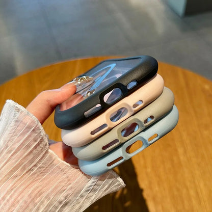 【猫耳シリーズ】Magnet内蔵 しっぽデザイン カラーフレーム iPhoneケース #240215