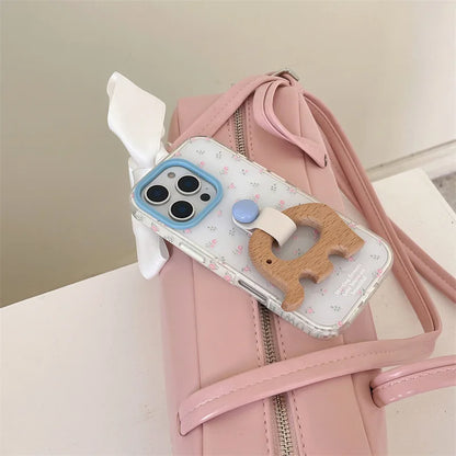 【木製アニマルリング】プチフラワー スマホケース｜iPhone対応 #250505