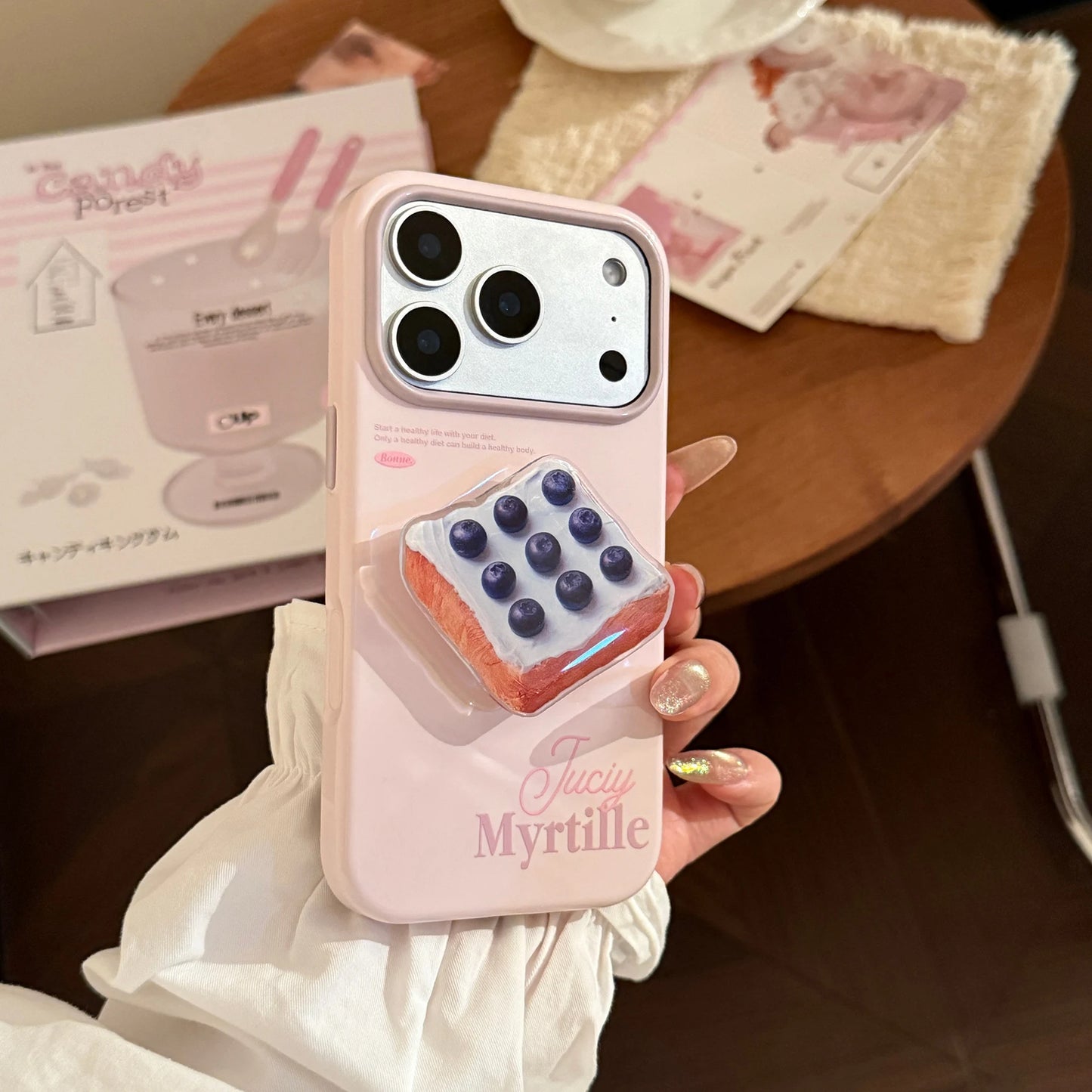 スイーツグリップ付き iPhoneケース｜立体デザイン スマホケース パン・ベーグル・ドーナツ・デニッシュ #260072