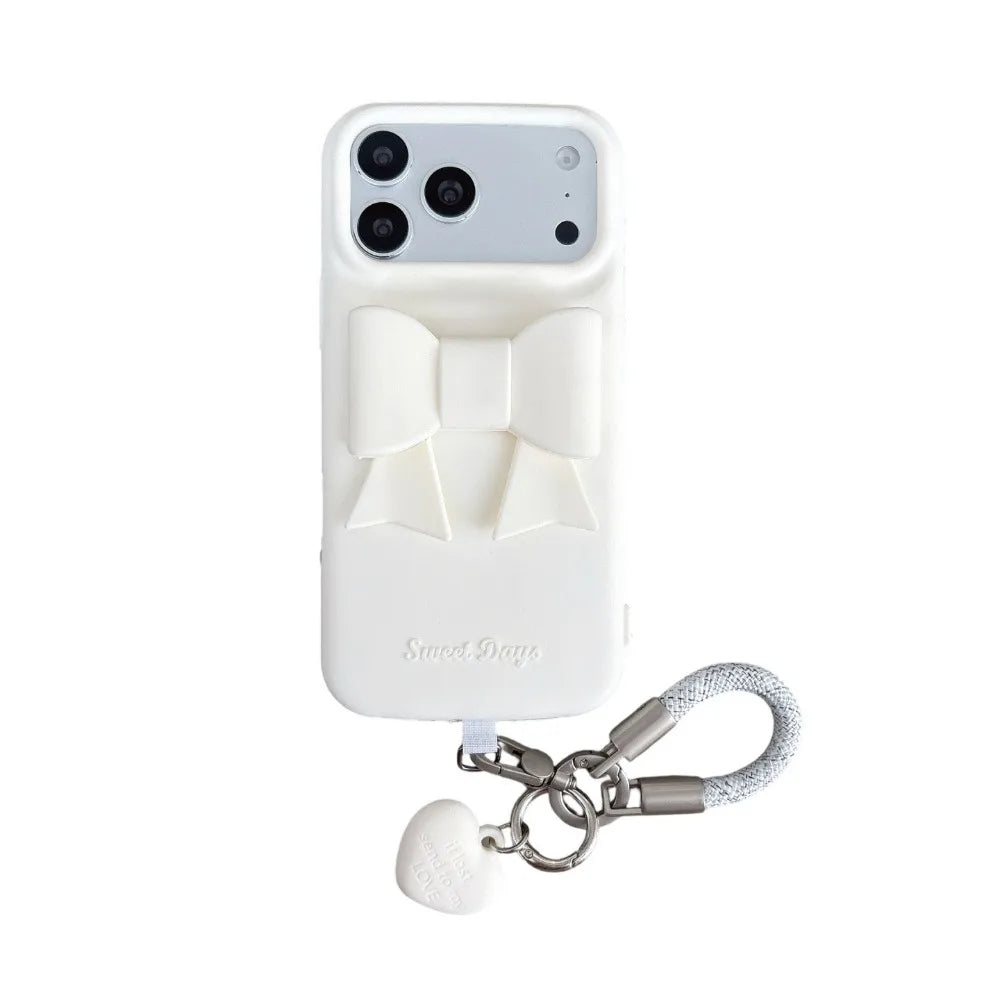 ビッグリボン ストラップ付き シリコン iPhoneケース #260617