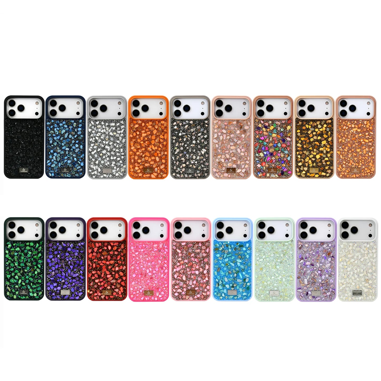 【キラキラビジューシリーズ】ミックスストーン グリッター  デコ スマホケース｜iPhone対応 #260119