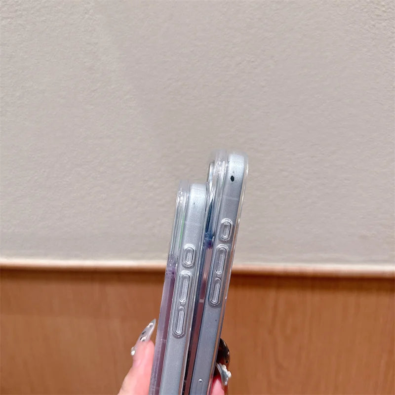 流れるトマトモチーフ ラメ iPhoneケース｜クリアデザイン・レトロガーリー #230825
