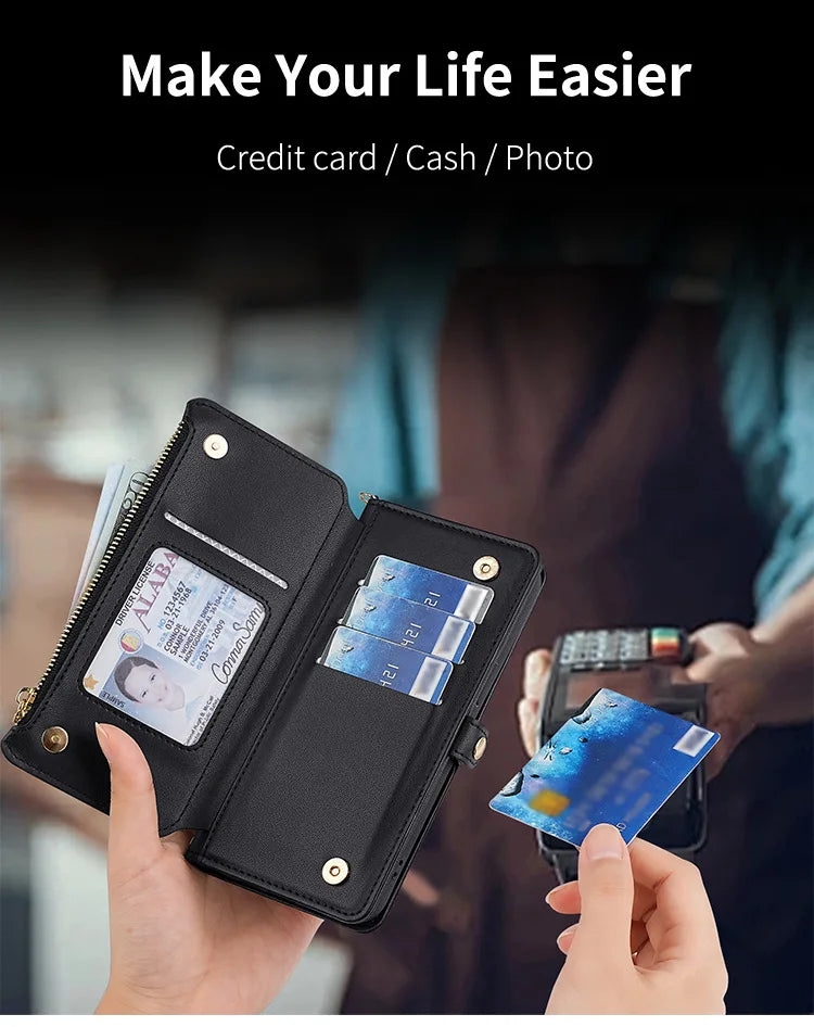 【ブックスタイル】シンプル レザー調  手帳タイプ iPhoneケース ストラップ付き #240124