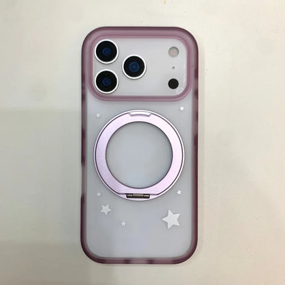 ホワイトスター リングスタンド Magnet内蔵 マットクリア iPhoneケース #230722
