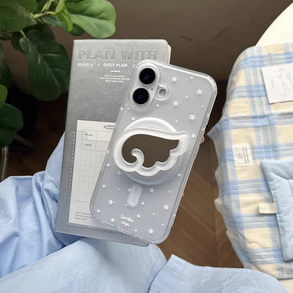 【ウイング・スターホルダー】雲 クリア デザインケース｜iPhone対応 #250520