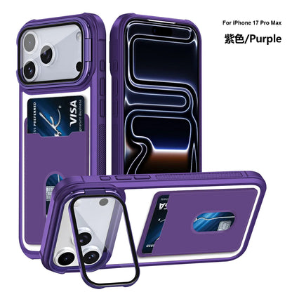 カード収納付き カメラ保護スタンド iPhoneケース｜耐衝撃フレーム #240328