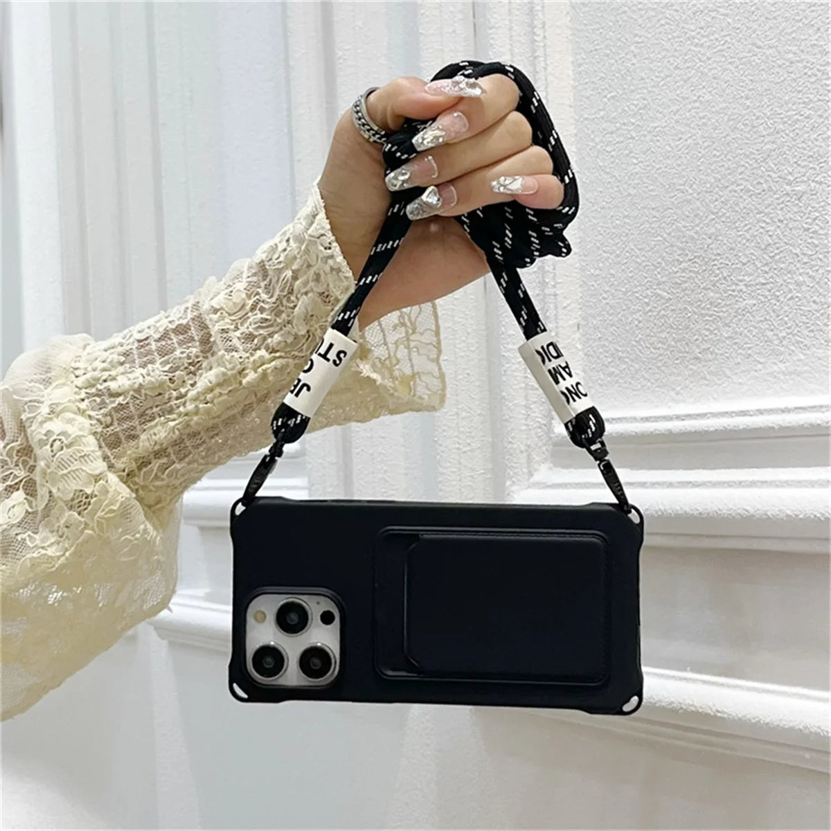 【ネオンストラップカード】カードポケット×ショルダーストラップ スマホケース｜iPhone対応 #240805