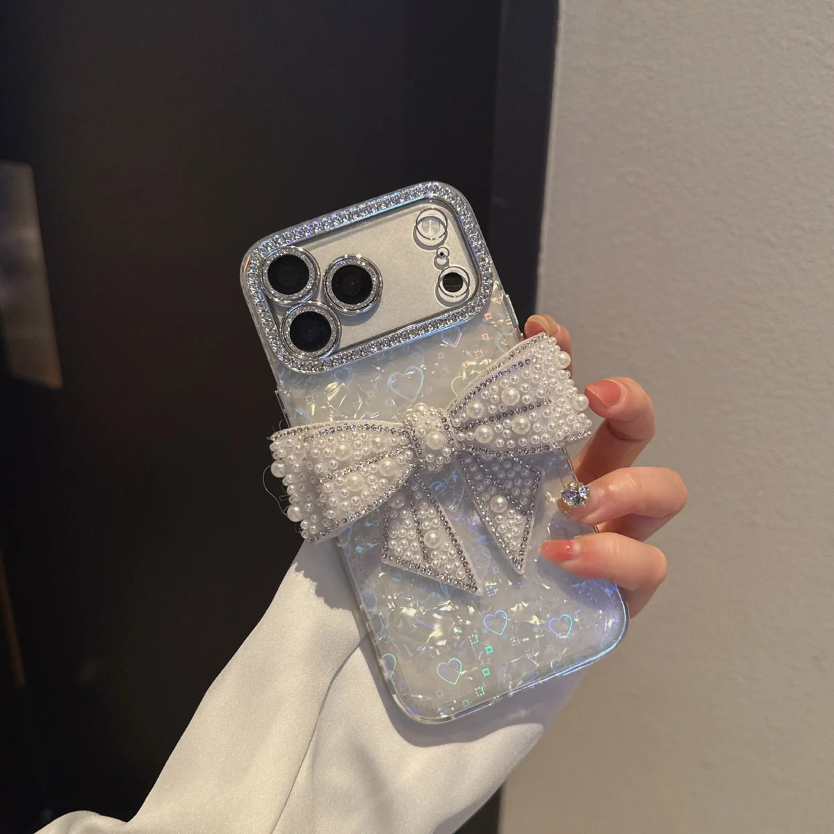 パールリボンビジュー iPhoneケース (全2色) トレンド・ガーリー #261232