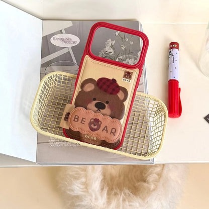 【キュートペット】ソフトレザー調 アニマル ポップカラー スマホケース｜iPhone対応 #240828