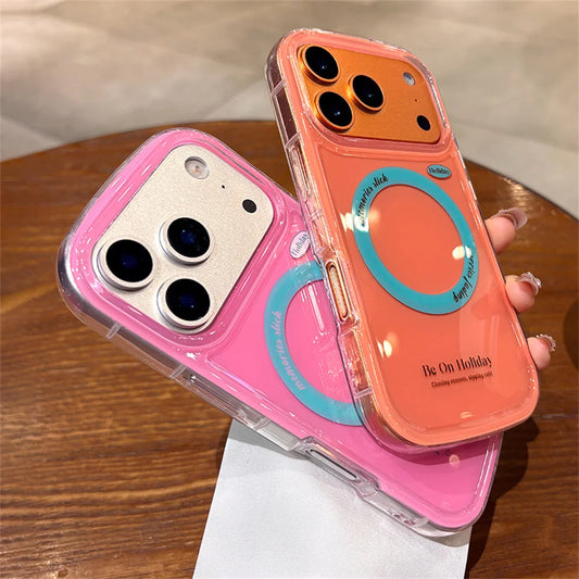 【Magnet内蔵】クリア カラーポップ ロープストラップ スマホケース｜iPhone対応 #250215