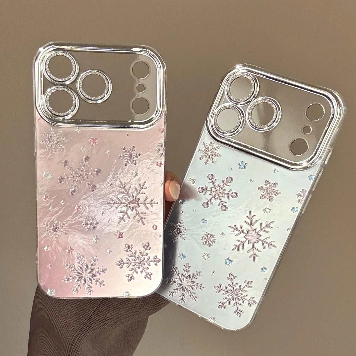 【スノーフレーク】 ホログラム 雪印 メタリックケース｜iPhone対応 #240927