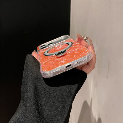 【大理石風】クラッシュデザイン × ジュエルリング リングスタンド付き スマホケース｜iPhone対応  #250119