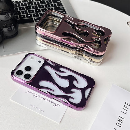3D 炎 メタルフレームライン iPhoneケース｜トレンド・Y2Kデザイン #231119