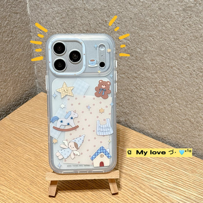 エンジェルベア くま グリップ付き iPhoneケース｜韓国風 ゆるキャラ 手書きイラスト #231210