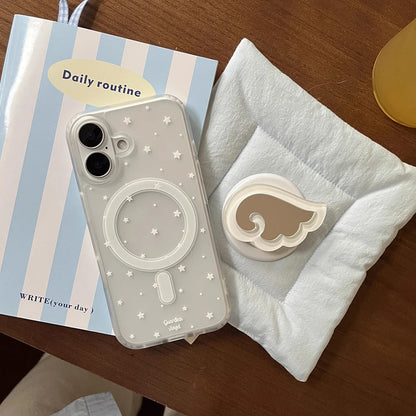 【ウイング・スターホルダー】雲 クリア デザインケース｜iPhone対応 #250520