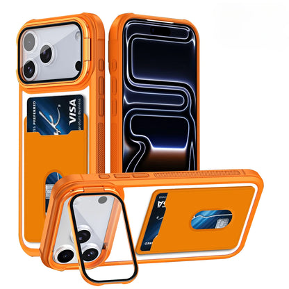 カード収納付き カメラ保護スタンド iPhoneケース｜耐衝撃フレーム #240328