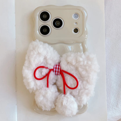 もこもこリボン パステルカラー iPhoneケース #240505