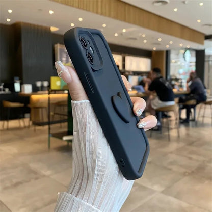 【カスタムシリーズ】立体ハート 名入れ ソフトシリコン スマホケース｜iPhone対応 #250322