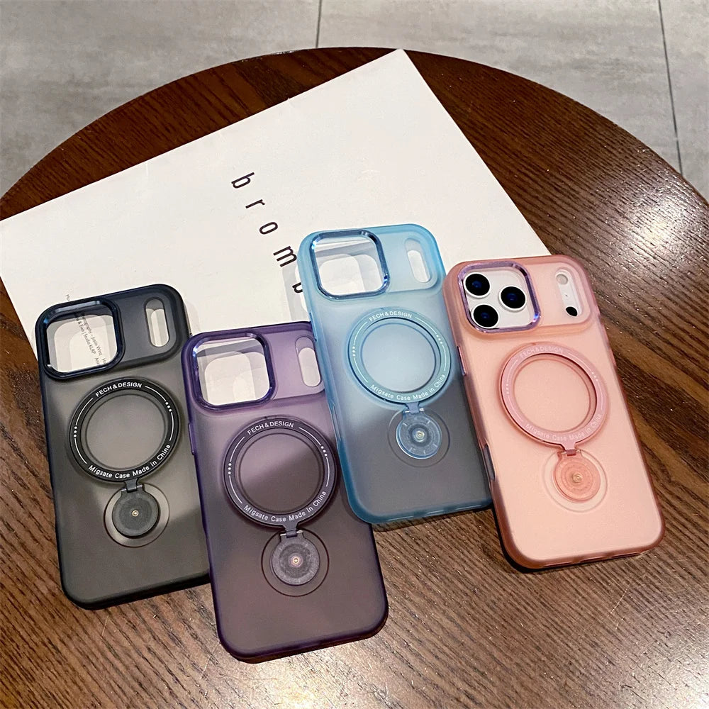 360°回転リングスタンド Magnet内蔵 クリア iPhoneケース｜ニュアンスカラー・シンプル #260051