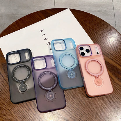 360°回転リングスタンド Magnet内蔵 クリア iPhoneケース｜ニュアンスカラー・シンプル #260051