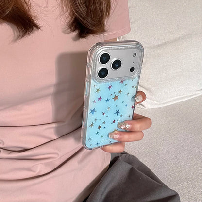 【カラフルスター】ブルースカイ×ホログラムスター クリアスマホケース｜iPhone対応 #250216