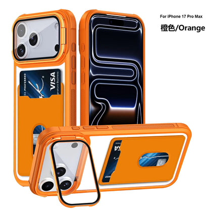 カード収納付き カメラ保護スタンド iPhoneケース｜耐衝撃フレーム #240328