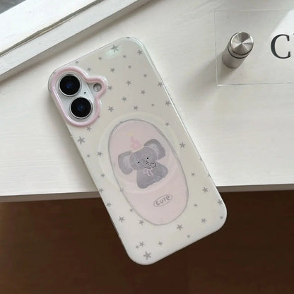 パーティーゾウ グリップ付き iPhoneケース｜クリアケース・Magnet内蔵 #230927