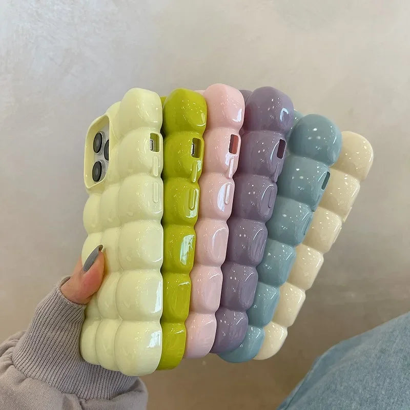 【ぽこぽこブロック】ぷっくりバブルスマホケース｜iPhone対応 #250702