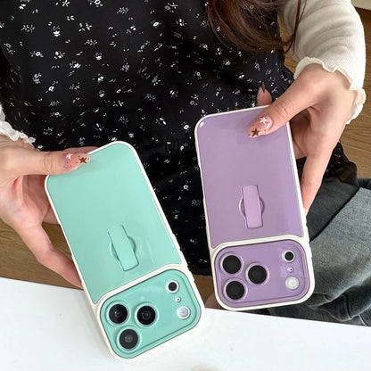シンプルパステルカラーバンパー 伸縮バンド付 iPhoneケース #231110