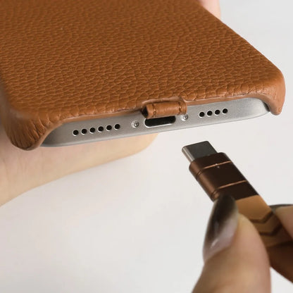 【本革シリーズ】名入れカスタム ロングストラップ付き レザー スマホケース｜ iPhoneケース #241011