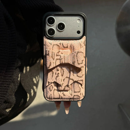 【立体リボン】スネーク ヘビ柄 レザー調 スマホケース｜iPhone対応 #260202