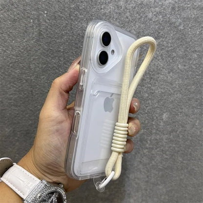 【クリア×ネオンフレーム】カード収納スマホケース｜iPhone対応 #250807