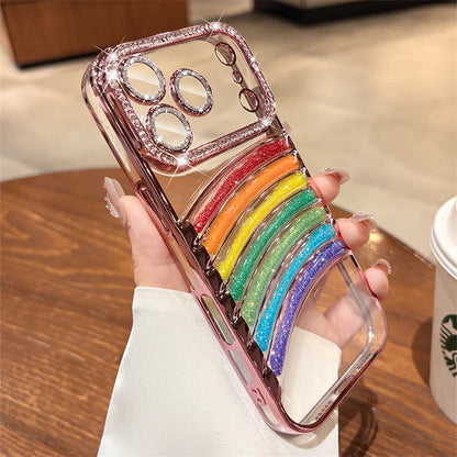 【グリッターレインボー】七色アーチ × クリアキラキラケース｜iPhone対応 #240908