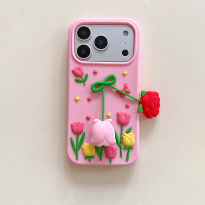 立体フラワー チューリップ 花 韓国 かわいい｜iPhoneケース #260507
