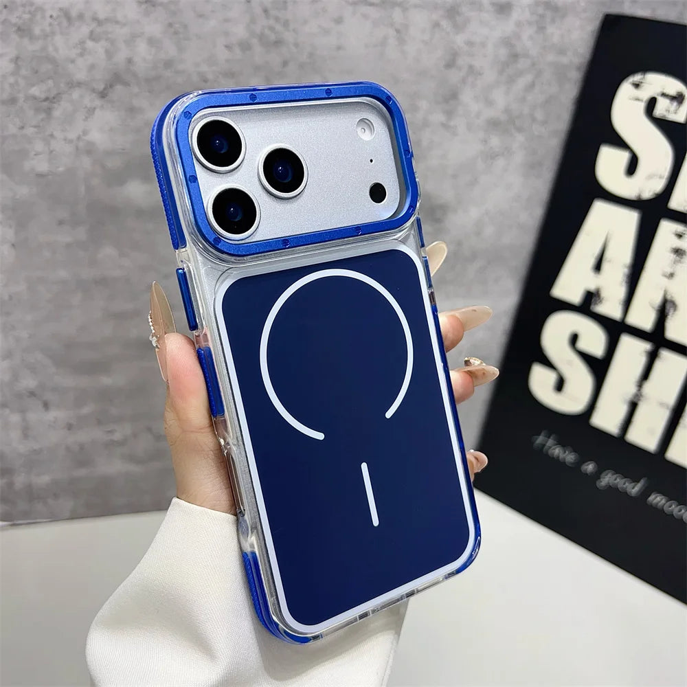 Magnet内蔵 クリア iPhoneケース｜カラーフレームデザイン #240330