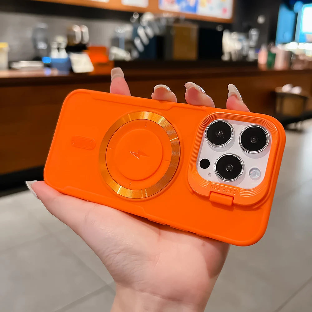 【Magsafe対応】耐衝撃 スタンド付き シリコン スマホケース おしゃれカラー TPU＋PC ハイブリッドリング付きカバー #250404
