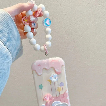 【パステルカラー】とろけるミルキーデザイン ボールストラップ付き スマホケース｜iPhone対応 #251004