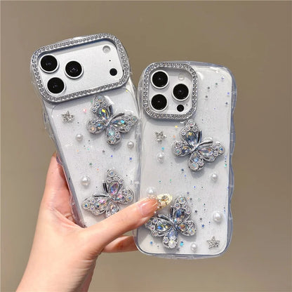 バタフライモチーフクリア iPhoneケース トレンド・クール　#261212