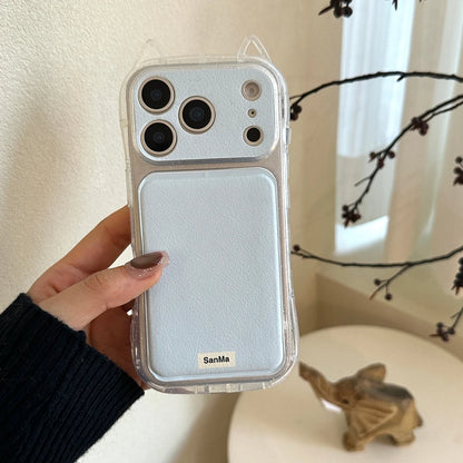 シンプル マカロンカラー 耳付き iPhoneケース｜くすみカラー・全面保護タイプ #240422