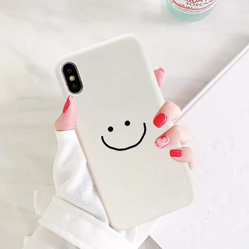 【ニコちゃんシリーズ】手書き風 スマイル マット iPhoneケース #260302