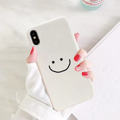 【ニコちゃんシリーズ】手書き風 スマイル マット iPhoneケース #260302