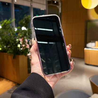 【Magnet内蔵】グリッター きらめくラメ入りグラデーションクリアスマホケース｜iPhone対応 #250418