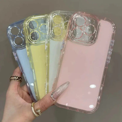 【パステルクリアカラー】シンプル×上品ハイブリッドケース｜iPhone対応 #250519