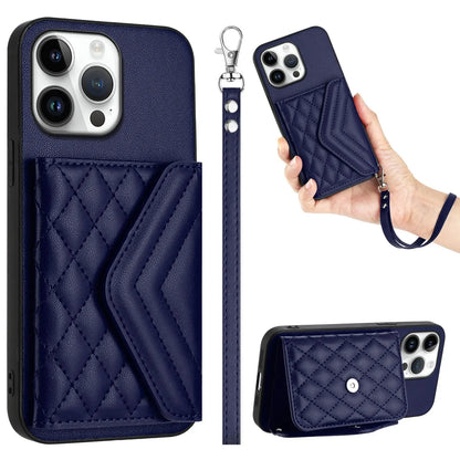 【キルティングシリーズ】カード収納付き ショルダー対応 レザー調スマホケース｜iPhone対応 #251108