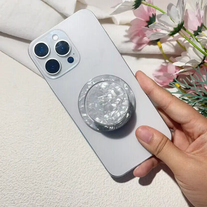 【スマホグリップ】パステルクリア ホログラムシェル  #241110