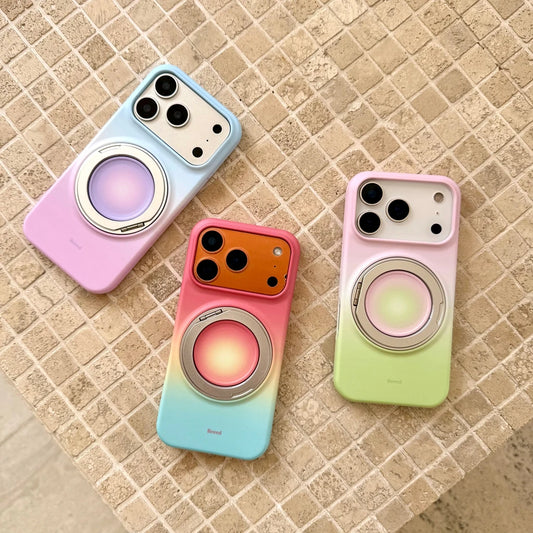 淡色グラデーション リング付き iPhoneケース｜大人かわいい・シンプル #2601001