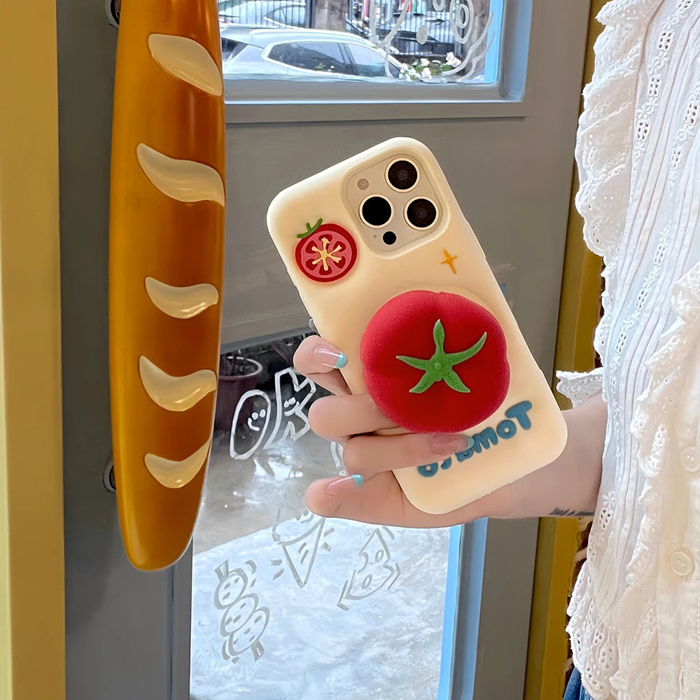 【フルーツシリーズ】立体トマトデザイン ポップ3D スマホケース｜iPhone対応 #250830
