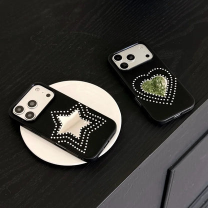 ビジュースタッズ ライン ハート＆スター ミラー iPhoneケース #260604