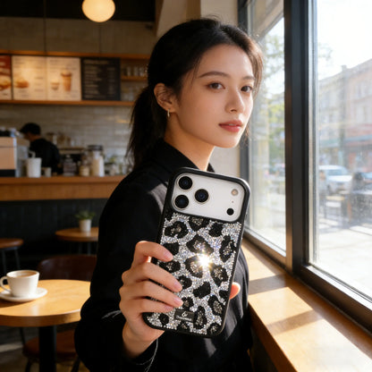 【キラキラビジューシリーズ】フルラインストーン ヒョウ柄 レオパード グリッター デコ スマホケース｜iPhone対応 #260113
